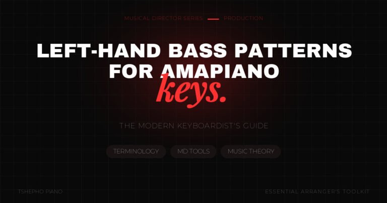 Left-hand bass patterns for amapiano keys