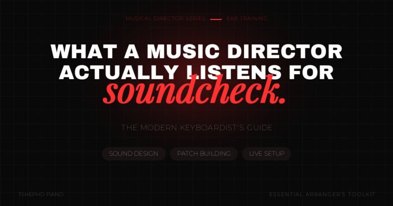 What a music director actually listens for during soundcheck